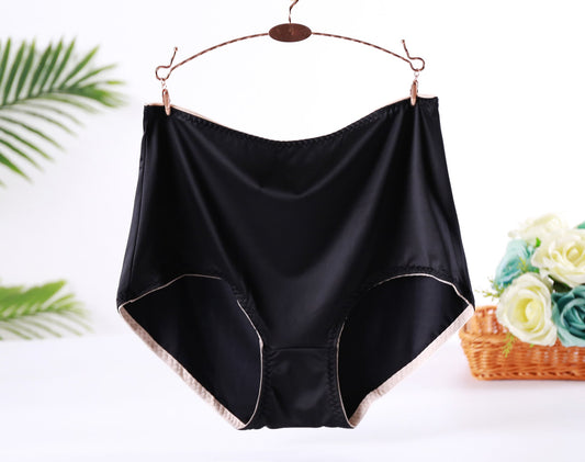 High waist 80-200 pounds satin large size panties female