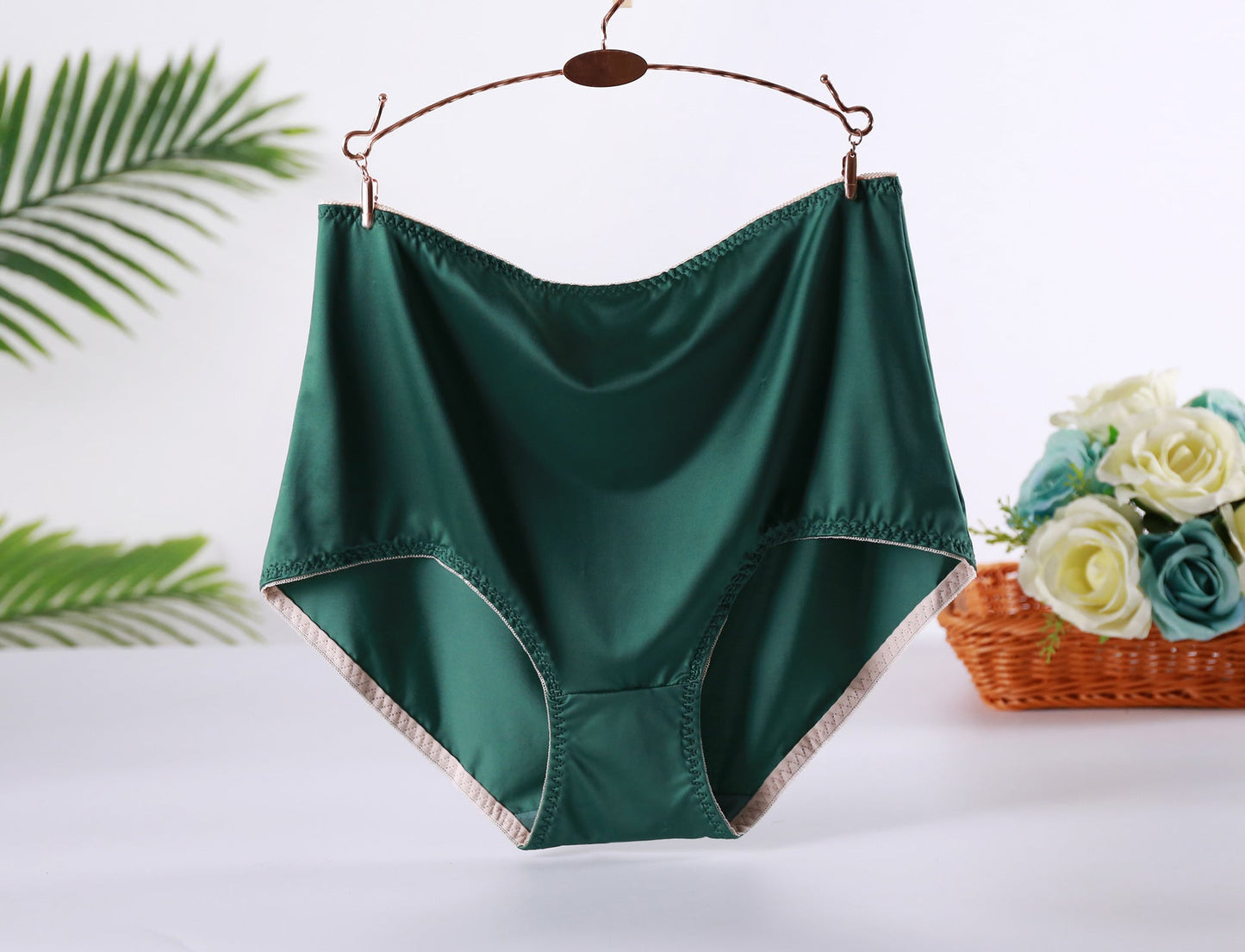 High waist 80-200 pounds satin large size panties female